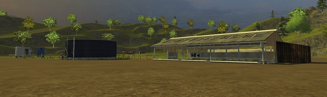 A view on the whole cow pasture complex. - Cow husbandry | Animal husbandry - Animal husbandry - Farming Simulator 2013 Game Guide