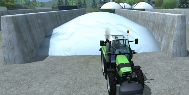 Silage fermentation at the biogas plant. The silo at the pasture works in an identical way. - Cow husbandry | Animal husbandry - Animal husbandry - Farming Simulator 2013 Game Guide