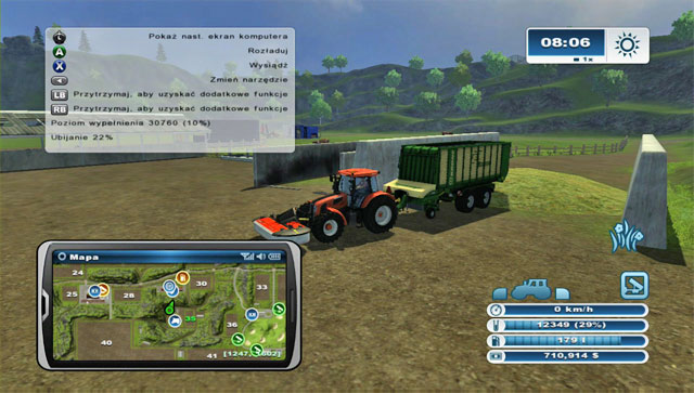 In order to create silage, unload around 30 000 l of grass into a special silo. - Cow husbandry | Animal husbandry - Animal husbandry - Farming Simulator 2013 Game Guide
