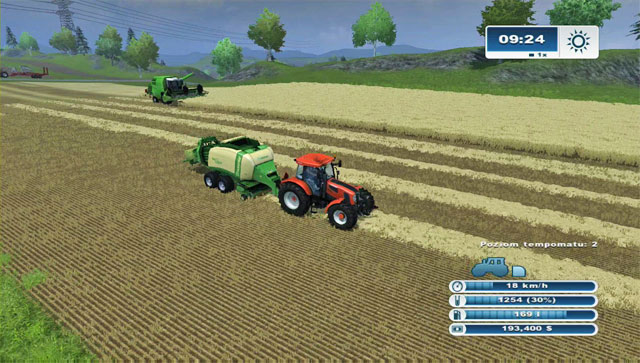 Baling hay goes faster thanks to creating windrows. - Cow husbandry | Animal husbandry - Animal husbandry - Farming Simulator 2013 Game Guide