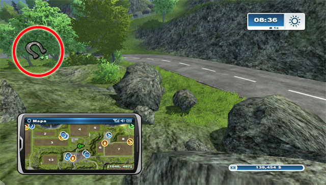 In order to collect a horseshoe, you just need to approach it and you will automatically pick it up - General information | Horseshoes - Horseshoes - Farming Simulator 2013 Game Guide