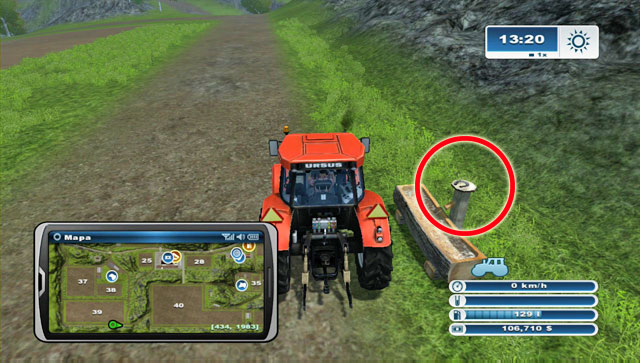 On a well by the road south of field 39 - Area A: horseshoes #1-#13 | Horseshoes - Horseshoes - Farming Simulator 2013 Game Guide