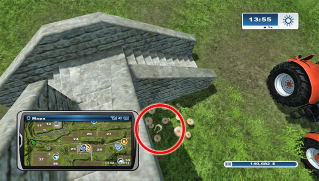 Between some mushrooms by the stairs leading onto a tower - Area A: horseshoes #1-#13 | Horseshoes - Horseshoes - Farming Simulator 2013 Game Guide