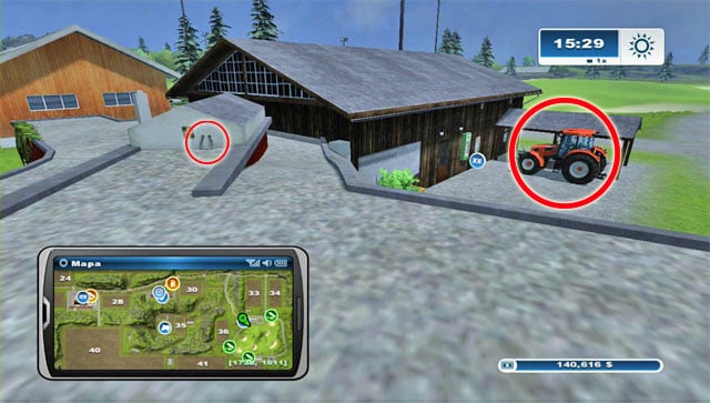 The horseshoe is on the roof of the buildings north of the golf course - Area C: horseshoes #25-#36 | Horseshoes - Horseshoes - Farming Simulator 2013 Game Guide