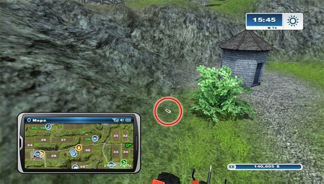 Look for the horseshoe north-east of field 34 - Area C: horseshoes #25-#36 | Horseshoes - Horseshoes - Farming Simulator 2013 Game Guide