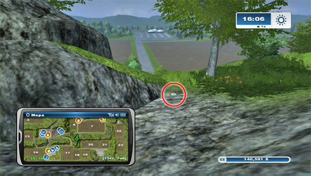 To the north-west, on a hill you will find another horseshoe - its beside a tree with mushrooms growing underneath it - Area D: horseshoes #37-#44 | Horseshoes - Horseshoes - Farming Simulator 2013 Game Guide
