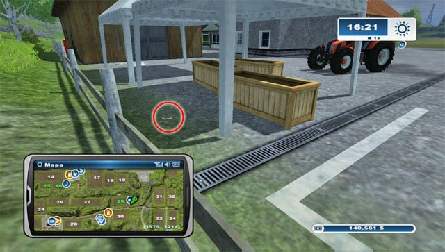 The horseshoe lies below a roof at the back of the gardening centre to the east of field 29 - Area D: horseshoes #37-#44 | Horseshoes - Horseshoes - Farming Simulator 2013 Game Guide