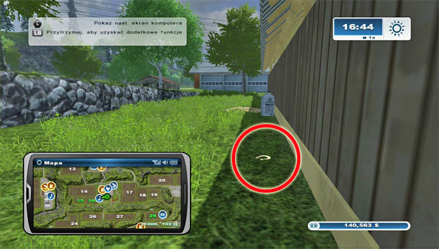The horseshoe lies on a farm on the south side of the shelter, nearby a wall - Area E: horseshoes #45-#61 | Horseshoes - Horseshoes - Farming Simulator 2013 Game Guide