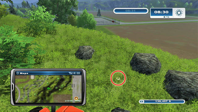 The horseshoe lies on a hill north-west of field 6 - Area G: horseshoes #74-#89 | Horseshoes - Horseshoes - Farming Simulator 2013 Game Guide