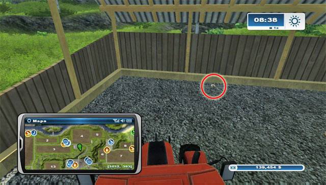 The horseshoe lies below a shelter south of field 4 - Area G: horseshoes #74-#89 | Horseshoes - Horseshoes - Farming Simulator 2013 Game Guide