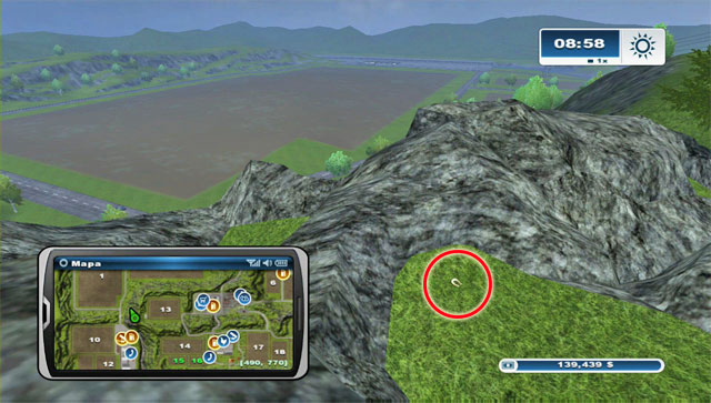 South-west of field 13 theres a hill with some boulders - Area H: horseshoes #90-#100 | Horseshoes - Horseshoes - Farming Simulator 2013 Game Guide