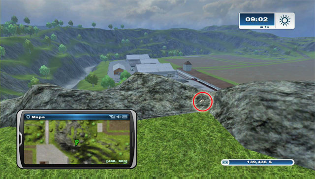 From the place where you found #94, head further south-west while jumping over rocks - Area H: horseshoes #90-#100 | Horseshoes - Horseshoes - Farming Simulator 2013 Game Guide