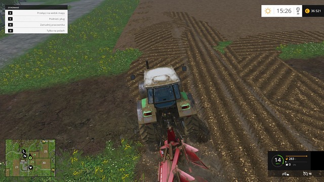 Plowing a way between two fields. - Joining fields - Basics - Farming Simulator 15 Game Guide