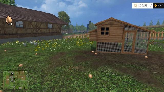 To pick up an egg, you just need to walk over it. - Chickens - Animals - Farming Simulator 15 Game Guide