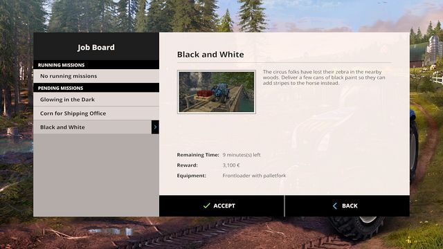 This tab informs you about the type of mission and about the reward. - Missions - Plants - Farming Simulator 15 Game Guide