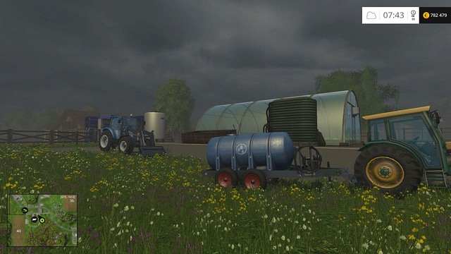 You replenish water from the right side of the greenhouse and provide manure from the left. - Basics - Placing objects - Farming Simulator 15 Game Guide