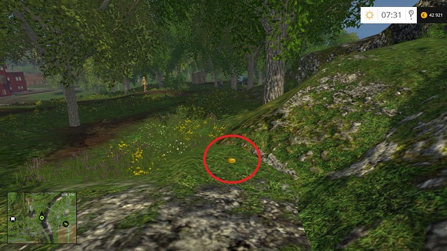 On the ground, near some rocks - Section A - coins 1 - 12 - Gold Coins - Farming Simulator 15 Game Guide