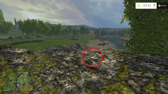 On the highest rock - Section A - coins 1 - 12 - Gold Coins - Farming Simulator 15 Game Guide