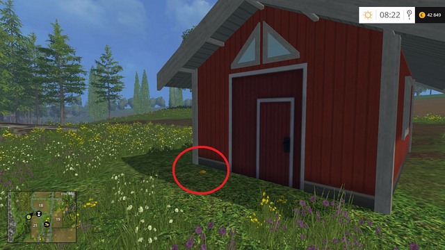Behind a red house on the edge of field no - Section C - coins 30 - 44 - Gold Coins - Farming Simulator 15 Game Guide