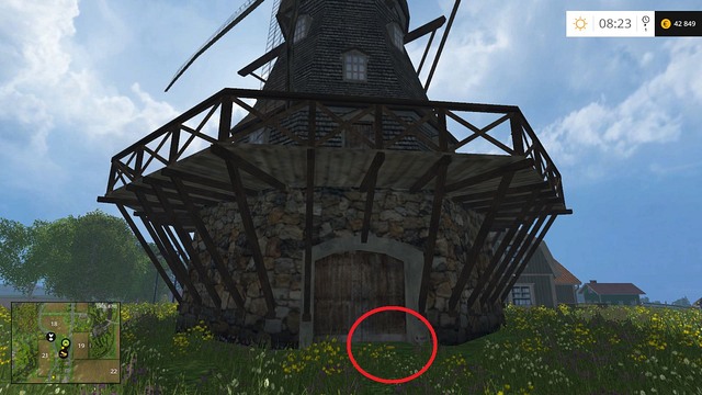 Near the entrance to the mill - Section C - coins 30 - 44 - Gold Coins - Farming Simulator 15 Game Guide