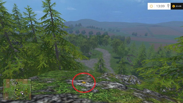 On one of the highest rocks - Section F - coins 70 - 89 - Gold Coins - Farming Simulator 15 Game Guide