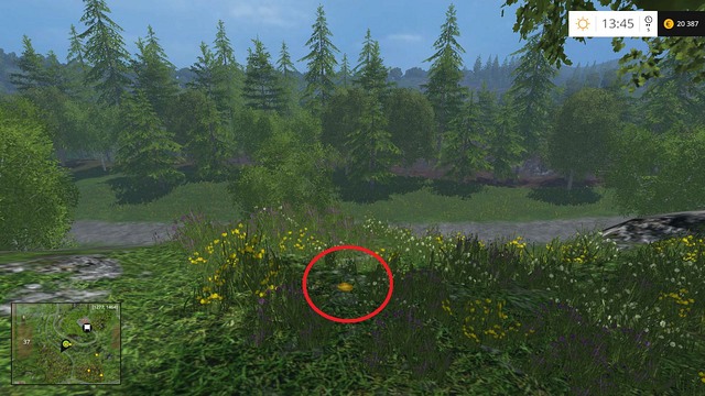 In the grass, not far from the tree - Section F - coins 70 - 89 - Gold Coins - Farming Simulator 15 Game Guide