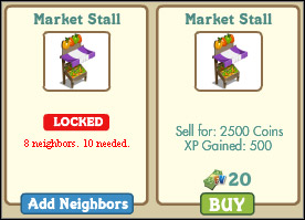 It's not easy to buy a second Market Stall - Farmer's market - Others - FarmVille - Game Guide and Walkthrough