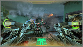 Shoot a the building in front of you and clear the way [1] - Level 04: Suburbs - Walkthrough - F.3.A.R. - Game Guide and Walkthrough