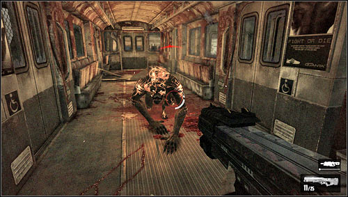 In the wagon you will be attacked by one of the numerous beasts [1] which you will have to kill while going through the bridge - Level 06: Bridge - Walkthrough - F.3.A.R. - Game Guide and Walkthrough