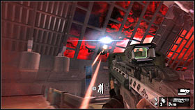 Eliminate the enemies running at the lower level when you enter the next hall - Level 07: Port - Walkthrough - F.3.A.R. - Game Guide and Walkthrough