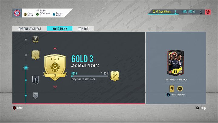 Depending on what rank You managed to score during the week, you will receive the appropriate rewards - FIFA 20: FUT 20, FIFA 20 Ultimate Team Game Modes - FIFA 20: FIFA 20 Ultimate Team - FIFA 20 Guide