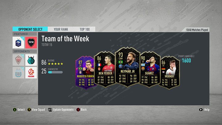 In TOTW 15 you can also find other very well-known names such as Luis Suárez, Wissam Ben Yedder (second nomination) or Timo Werner (second nomination) - FUT 20: Team of the Week 15 (TOTW) - FIFA 20 Ultimate Team - FUT 20: Team of the Week - FIFA 20 Guide