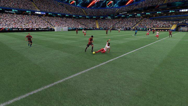Sliding is the riskiest way to receive the ball in FIFA 22, and very often results in a warning, a yellow card, and sometimes even a red card (the player gets excluded from the match) - FIFA 22: Defense - basic techniques - Basics - FIFA 22 Guide