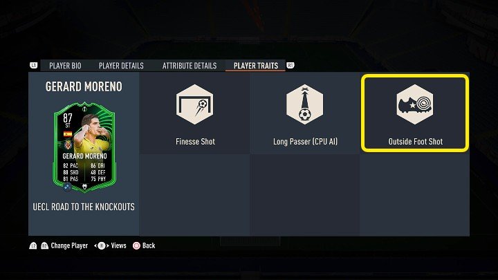 The probability of doing an Outside Foot Shoot in FIFA 23 is higher for players who have the appropriate attribute - Outside Foot Shot - FIFA 23: Outside Foot Shoot - how to do? - FIFA 23: FAQ - FIFA 23 Guide