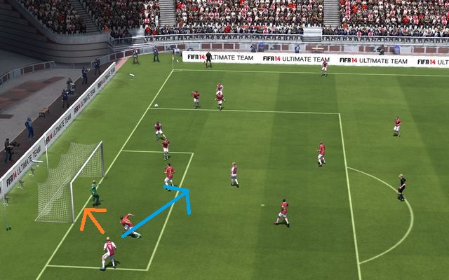 Playing the ball to the 