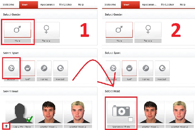 Access the Start tab now, choose male and the sport - football - The Game Face function - Virtual clubs - FIFA 14 - Game Guide and Walkthrough