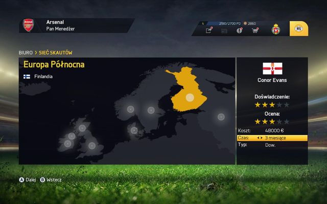 The next step is selecting territory where the scout is going to go - first choose a continent, then a country you want to be analyzed - Scouting - Manager career - FIFA 15 - Game Guide and Walkthrough