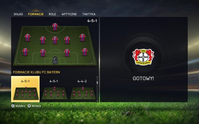 Formations panel allows you to choose the right field formation for your players and adjust the number of players with a given role: attackers, defenders, and midfielders - Formations - Team management panel - FIFA 15 - Game Guide and Walkthrough