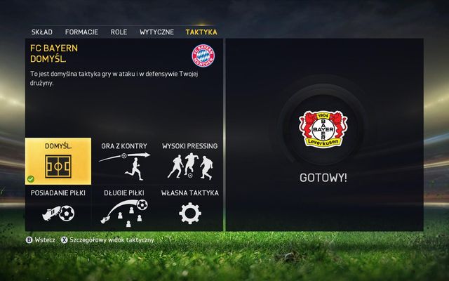 In this panel you can give tactical instructions for the entire team - here you can tell the players to counter attack or set high pressure, i - Tactics - Team management panel - FIFA 15 - Game Guide and Walkthrough