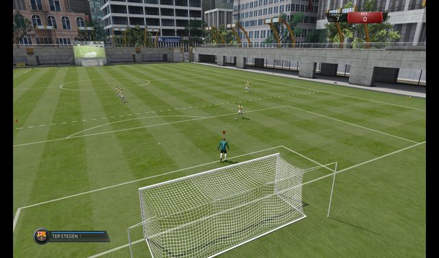 You start goalkeeper challenges with blocking classic penalty shots - first couple of them are easy to save, since you just need to move to the direction shown by a special cursor - Goalkeeper - Skill games and practice - FIFA 15 - Game Guide and Walkthrough