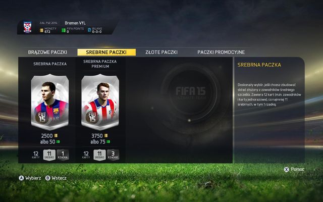 You can buy packs in FUT store. - Packs and their prices - FIFA Ultimate Team - FIFA 15 - Game Guide and Walkthrough
