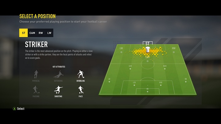 The first important decision you need to make is choosing your position on the pitch - The beginning | The Journey - The Journey - FIFA 17 Game Guide