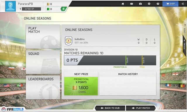 In this mode you climb a ladder consisting of 10 divisions and try to get as high as you can in online leaderboards - Modes - FIFA Ultimate Team - FIFA World - Game Guide and Walkthrough