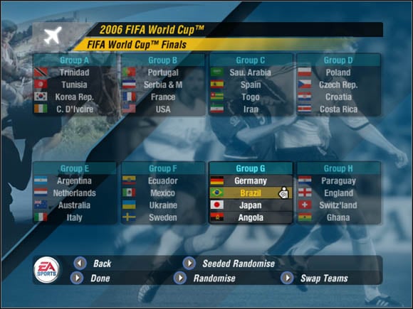 Finally, we can go to the World Cup Mode main menu - FIFA 2006: Groups - FIFA 2006: World Cup Mode - 2006 FIFA World Cup Germany Game Guide