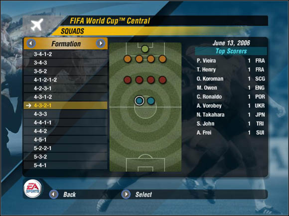You can also change the formation during the match - FIFA 2006: Formation - FIFA 2006: World Cup Mode - 2006 FIFA World Cup Germany Game Guide