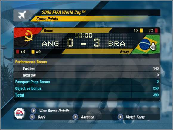 The game gives and takes points for each meeting on the pitch - FIFA 2006: Points - FIFA 2006: World Cup Mode - 2006 FIFA World Cup Germany Game Guide