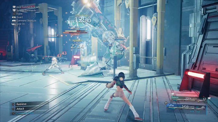 First round involves facing one Sweeper and two airborne Slug-Rays - Final Fantasy VII Remake Intermission: Scarlets Trap - walkthrough - Chapter 2: Covert Ops - Final Fantasy 7 Remake Guide