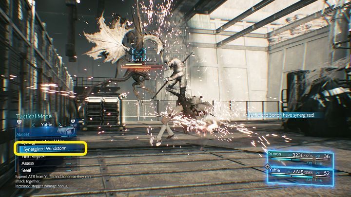 The Prayer Materia is guarded by two Lesser Drakes, which have to be dealt with - Final Fantasy VII Remake Intermission: Prayer Materia - location - Shipping Facility - Final Fantasy 7 Remake Guide