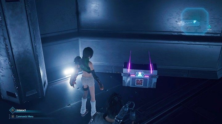 While underway to the second computer, check out the purple chest next to the wall on the left - open it, and Djinn Staff will be yours - Final Fantasy VII Remake Intermission: Djinn Staff - location - Shinra Electric Power Company - Final Fantasy 7 Remake Guide