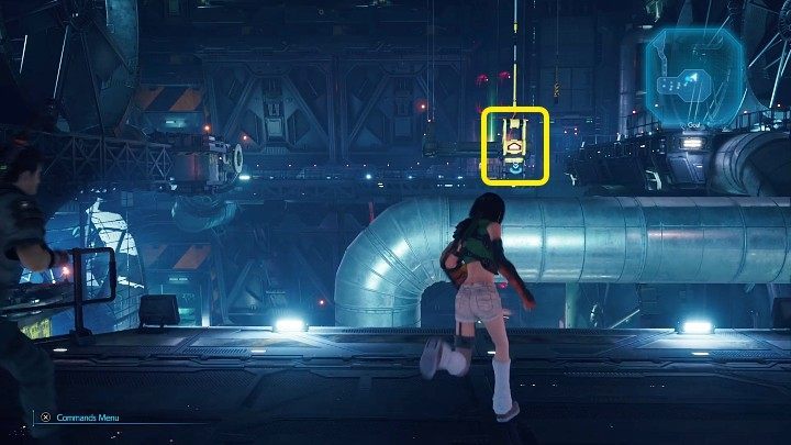 Once youre on the upper floor, use the hanging levers to access the platform with the Materia - Final Fantasy VII Remake Intermission: Time Materia - location - Shinra Electric Power Company - Final Fantasy 7 Remake Guide